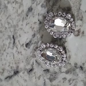White Rhinestone Earrings